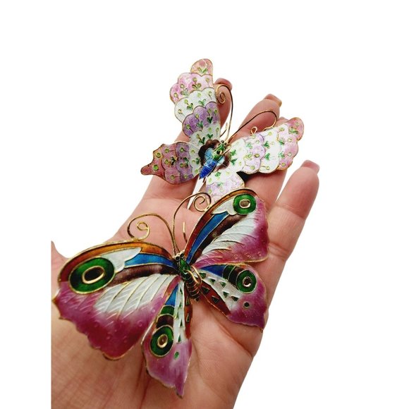 Vintage Enamel on Metal Large Butterfly Decorative Pieces To Wear On Scarf/Hair? main image 5